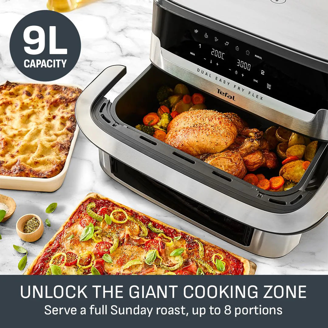 Easy Fry Flex EY922DG1 Dual Air fryer - Stainless-steel 9L