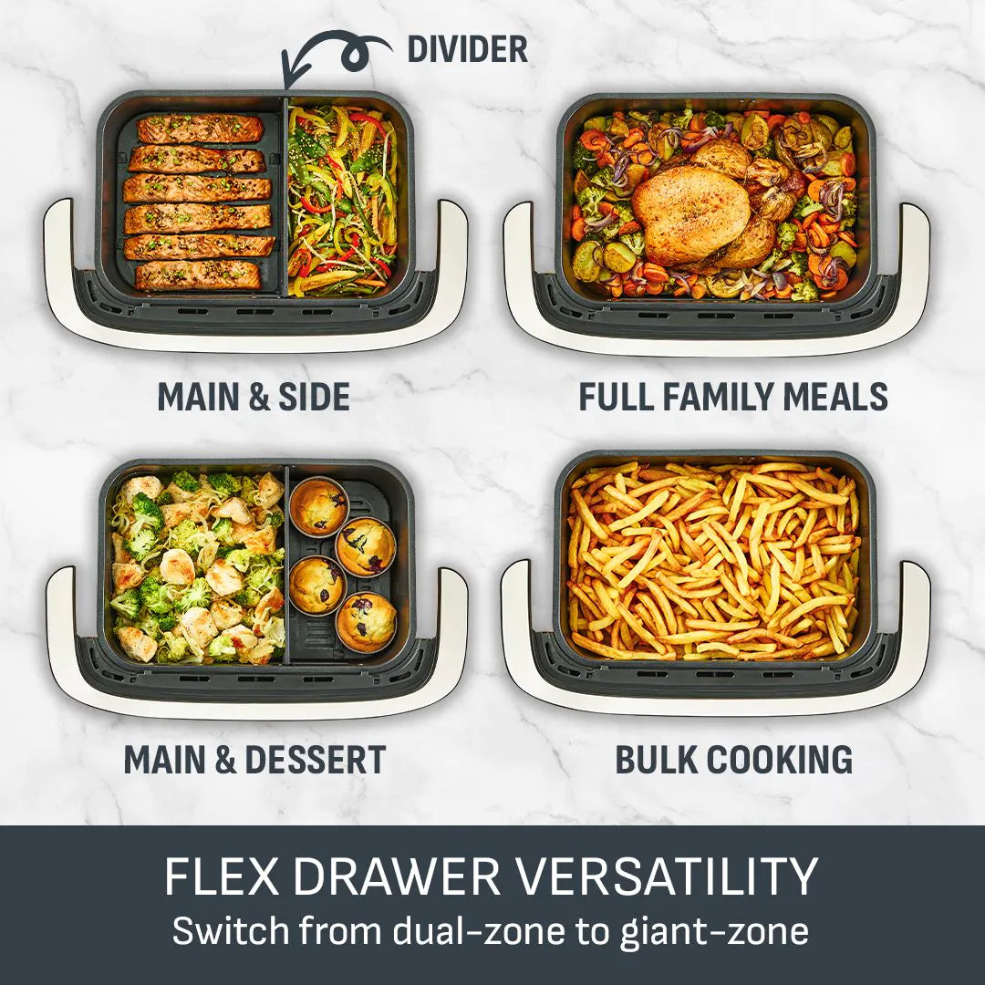 Easy Fry Flex EY922DG1 Dual Air fryer - Stainless-steel 9L