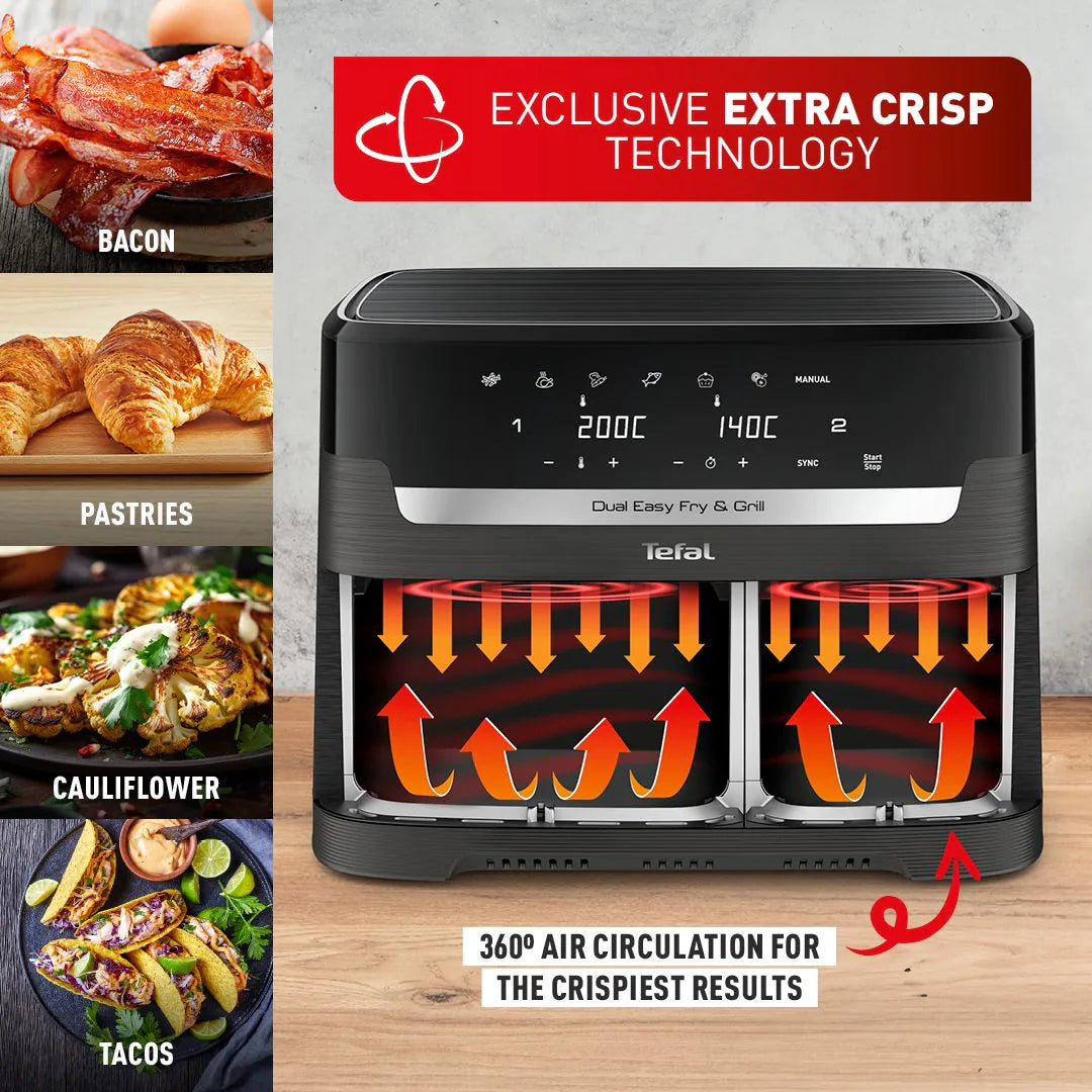 Easy Fry Dual Air Fryer EY901HG0 - Coal 8.3L