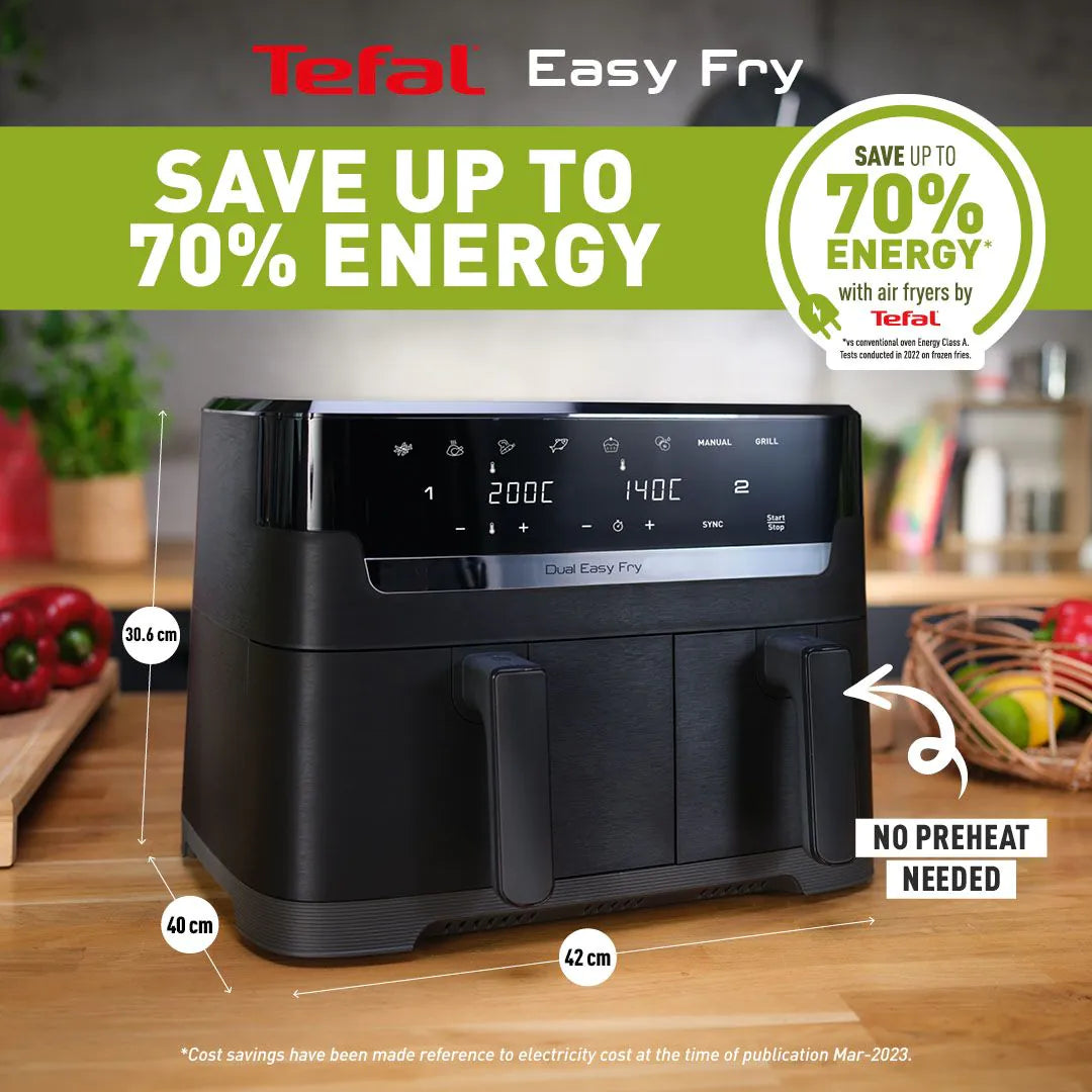 Easy Fry Dual Air Fryer EY901N40 - Black 8.3L