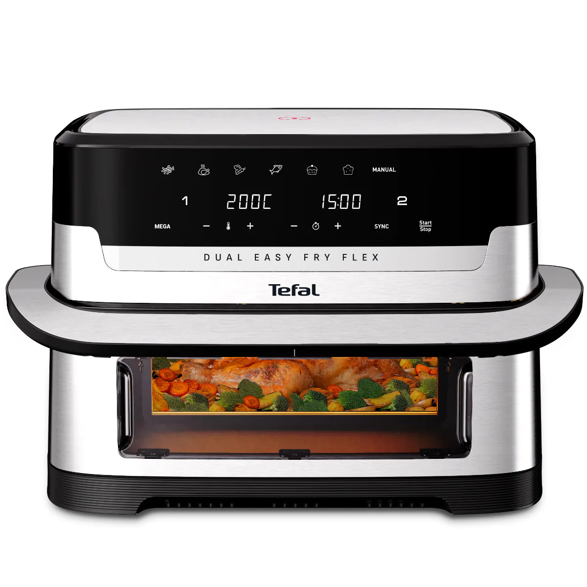 Easy Fry Flex EY922DG1 Dual Air fryer - Stainless-steel 9L