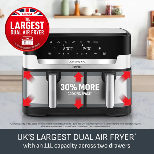 Easy Fry Dual XXL EY942DG1 Air Fryer - Stainless Steel 11L